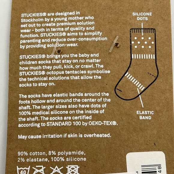 Baby Stay On Cotton Blend Socks By Stuckies 0-6M NWT Choose Color! - Picture 9 of 9